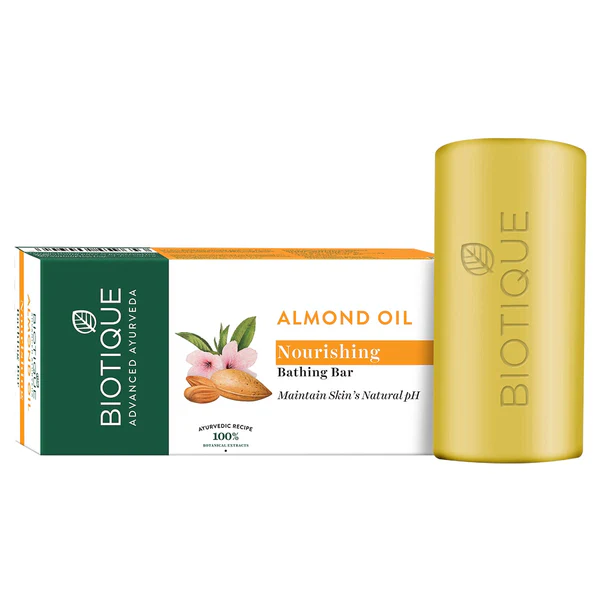 Biotique Almond Oil Nourishing Bathing Bar – Vyživujúce telové mydlo s mandľovým olejom 150g.